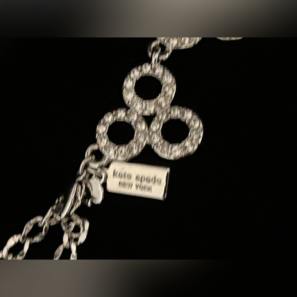 Kate Spade Delicate Dots Sparkling Crystal Pave Circles Silver tone Necklace - Picture 8 of 9